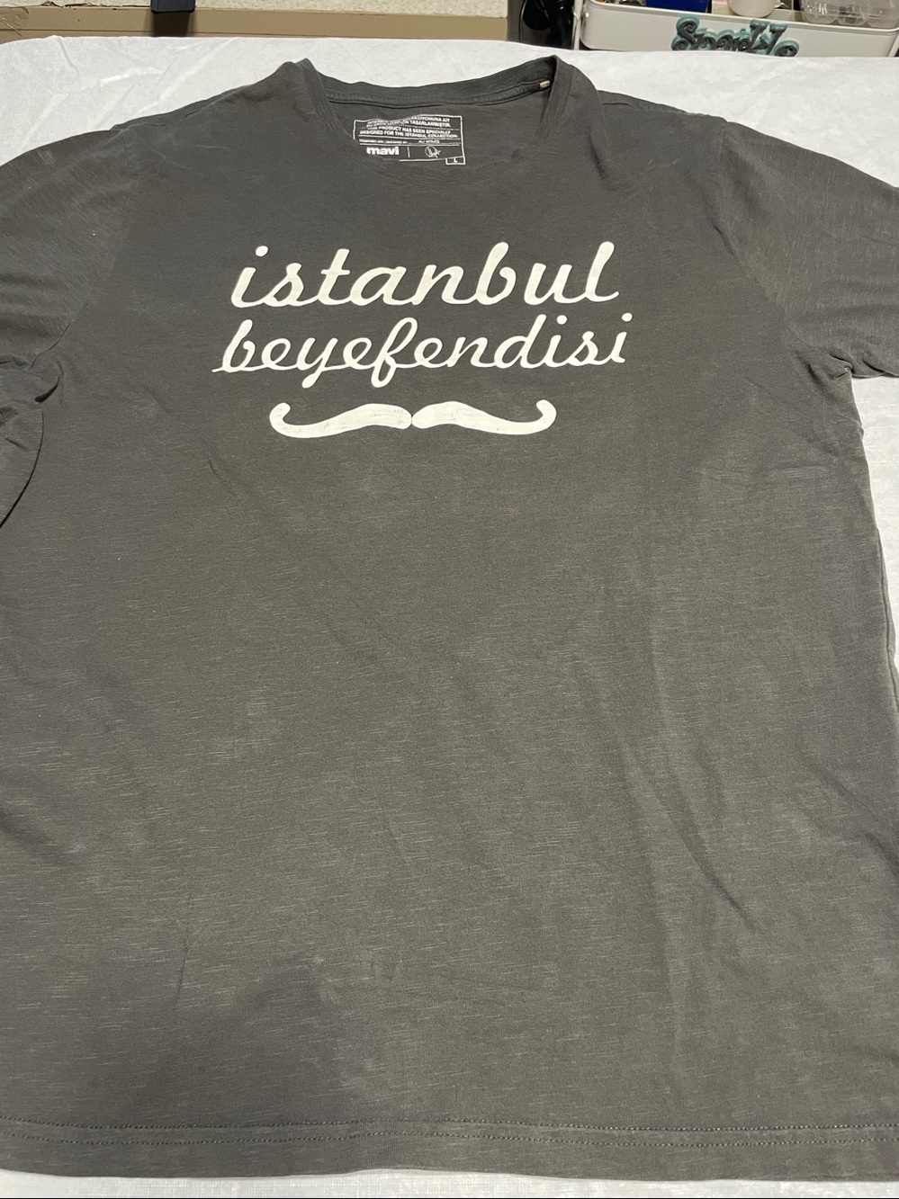 Mavi Men's Black Graphic Tee - Istanbul Beyefendisi ("Istanbul Gentleman) Large